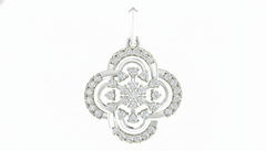 18K Gold & Diamond Floral Pendant Set KRA40170P