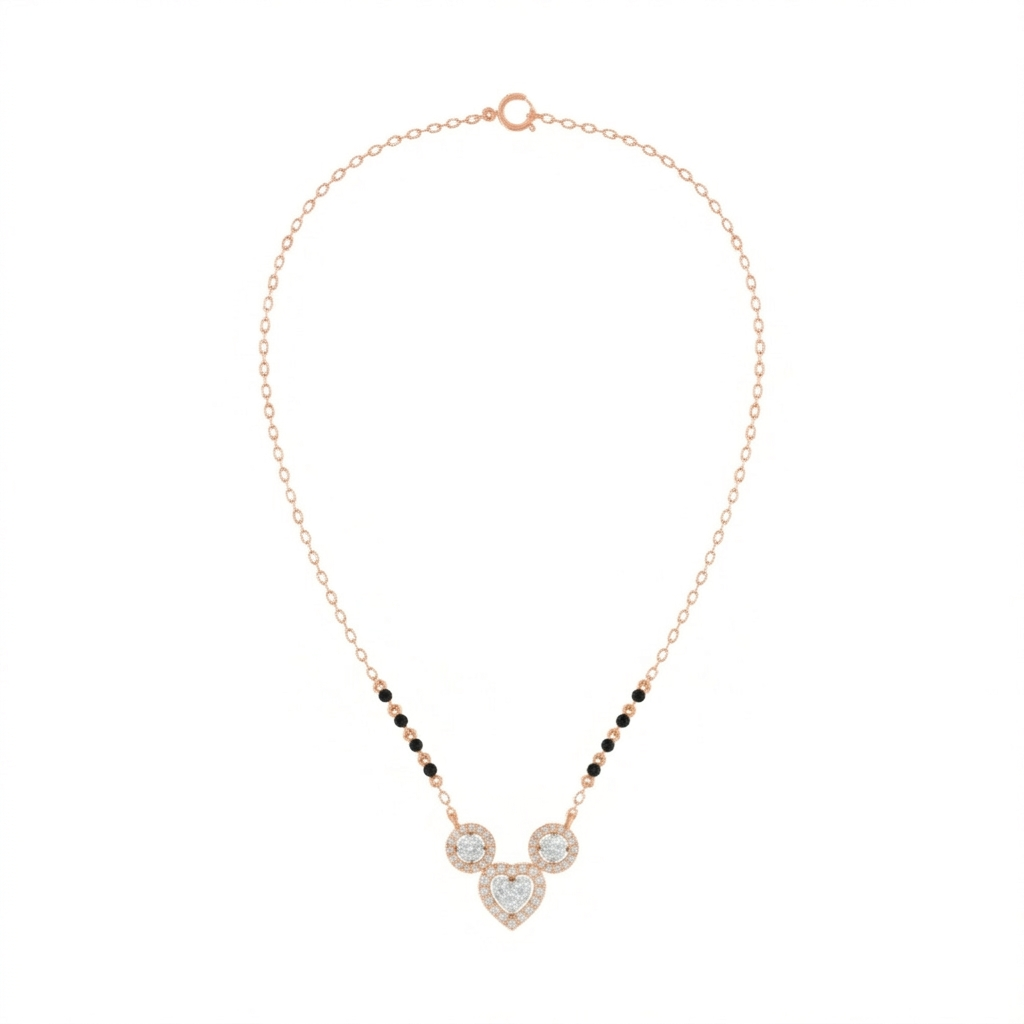 Gold & Diamond Heart Mangalsutra For Women KRC50129