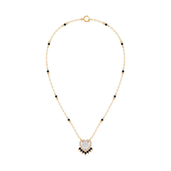 Gold & Diamond Heart Beaded Mangalsutra | KRC50167 | Kesav Diamond