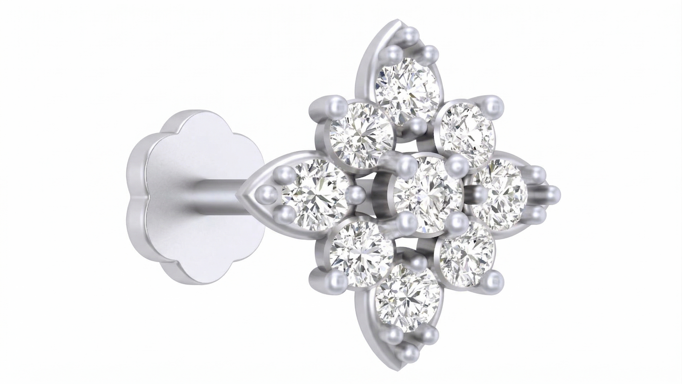 Gold & Diamond Stud Nose Pin KRC80183