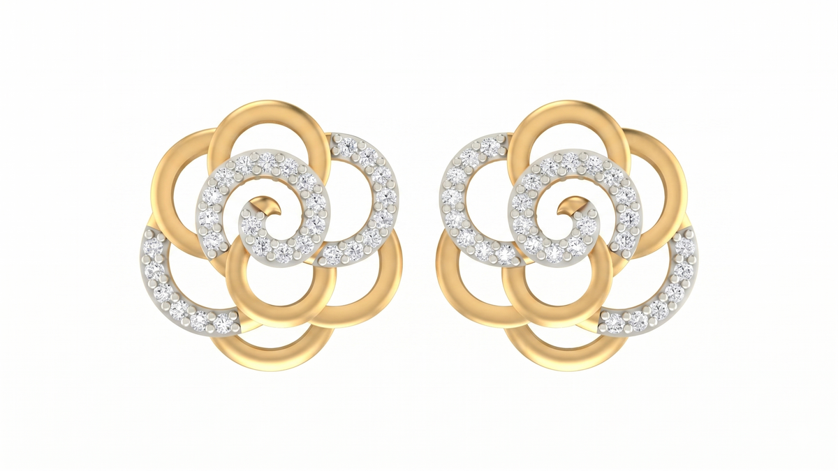 Yellow Gold Diamond Earring | under 40k 
