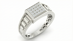 18K Gold & Diamond Band Ring For Men KRA60212