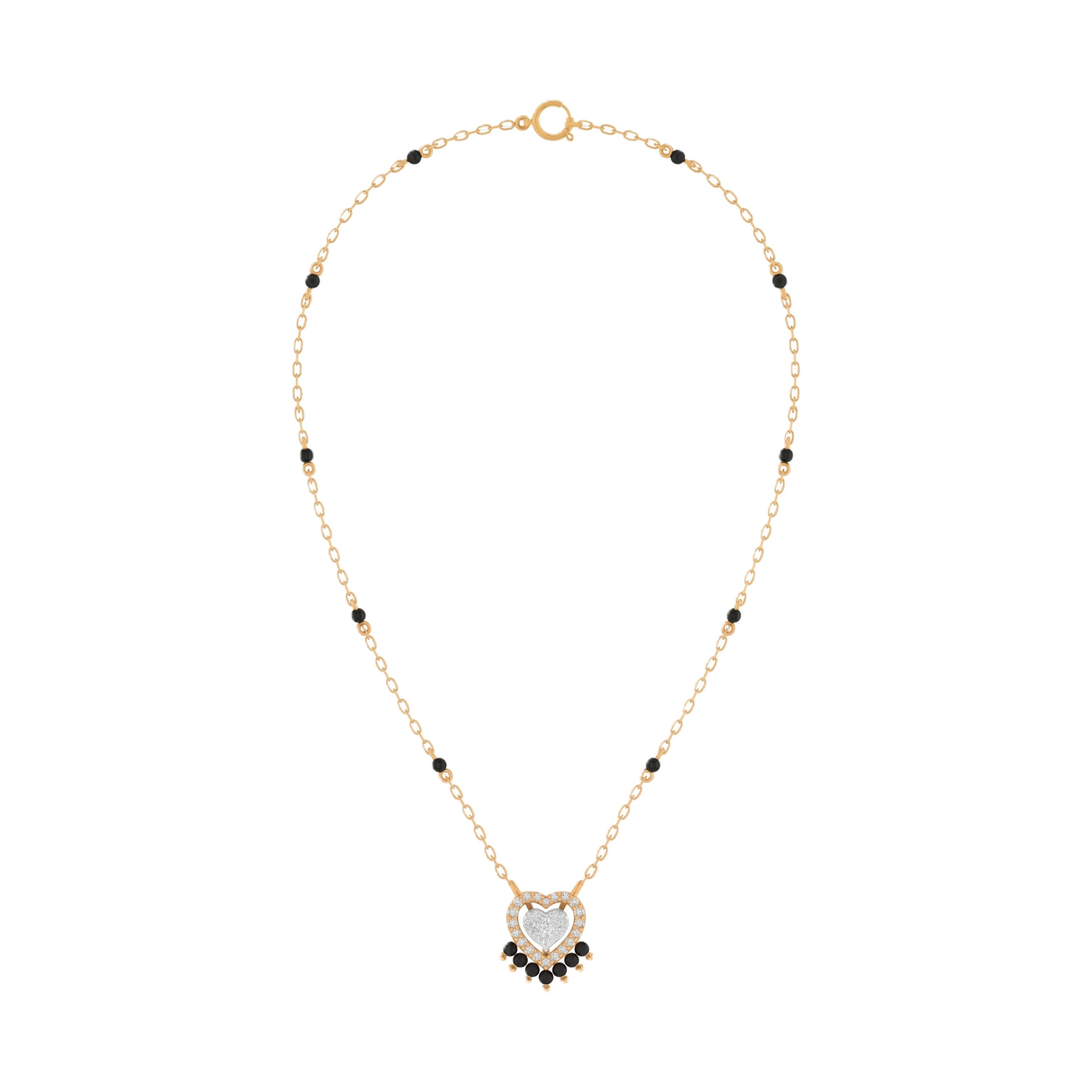 Gold & Diamond Heart Mangalsutra For Women KRC50167