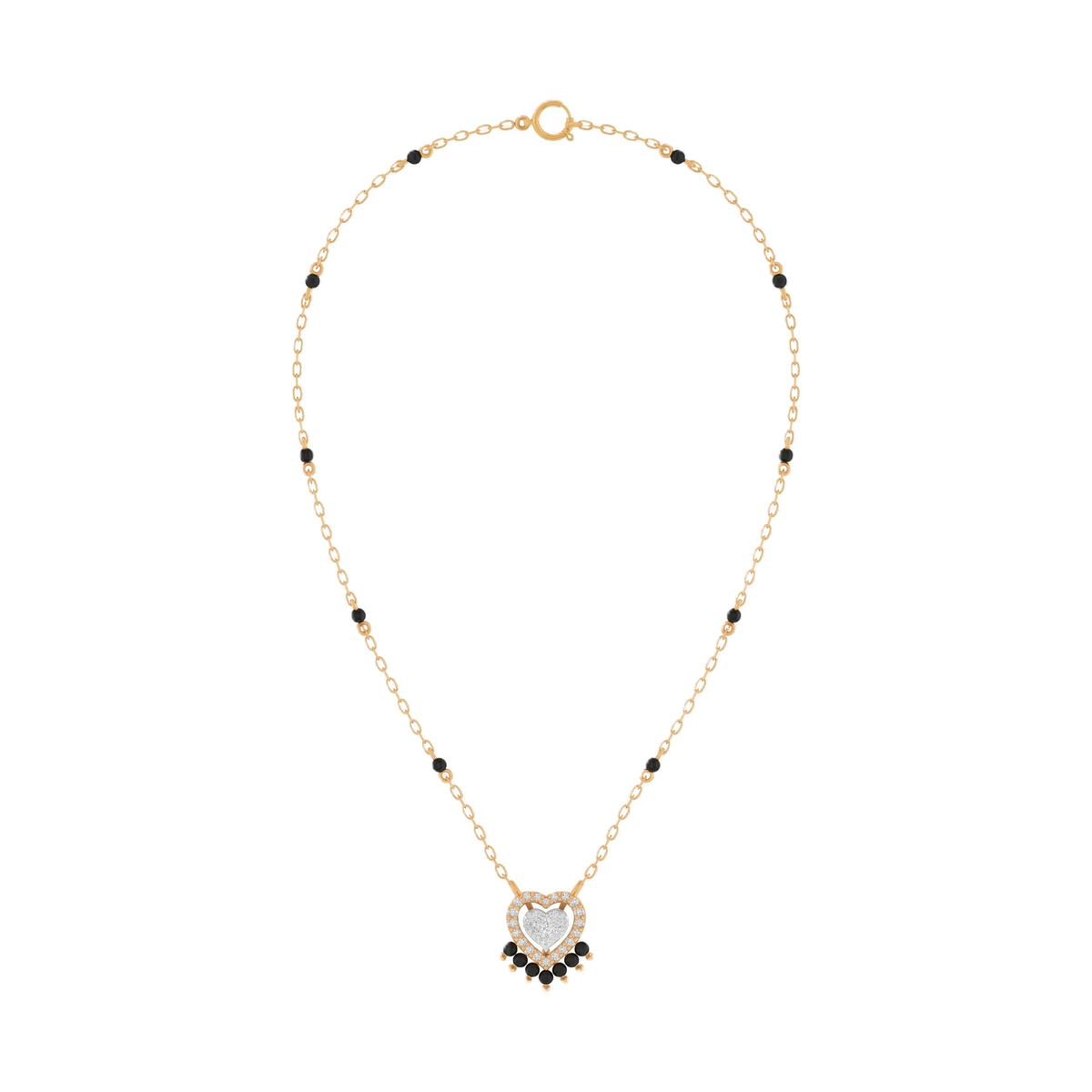 Gold & Diamond Heart Mangalsutra For Women KRC50167