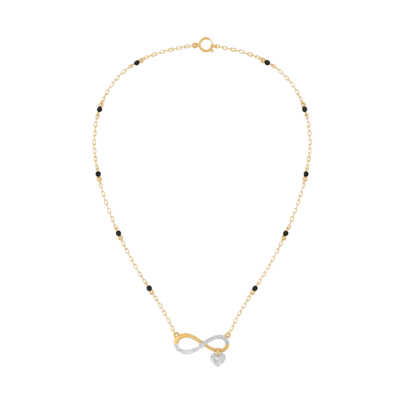 Gold & Diamond Infinity Design Mangalsutra For Women KRC50106