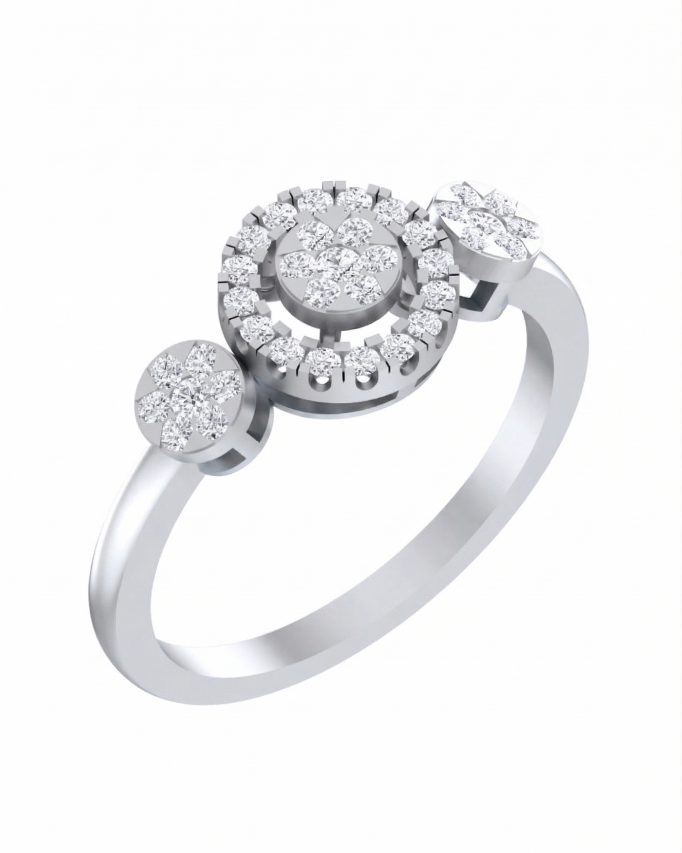 Gold & Diamond Halo Ring For Women KRC10222
