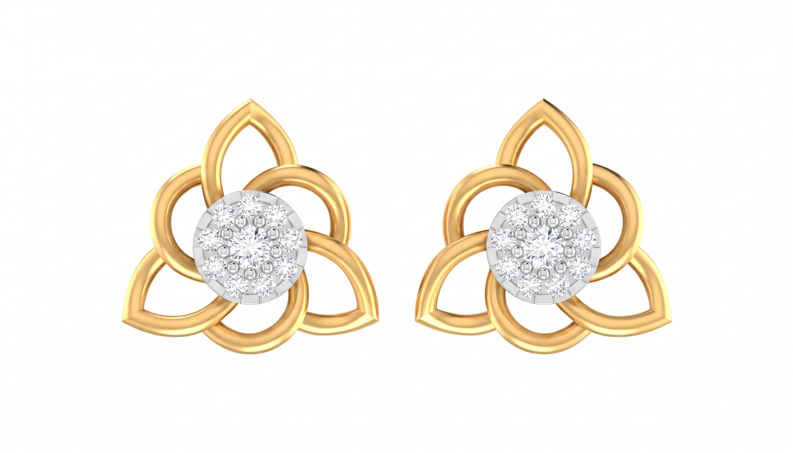 Yellow Gold Diamond Earring | under 40k 