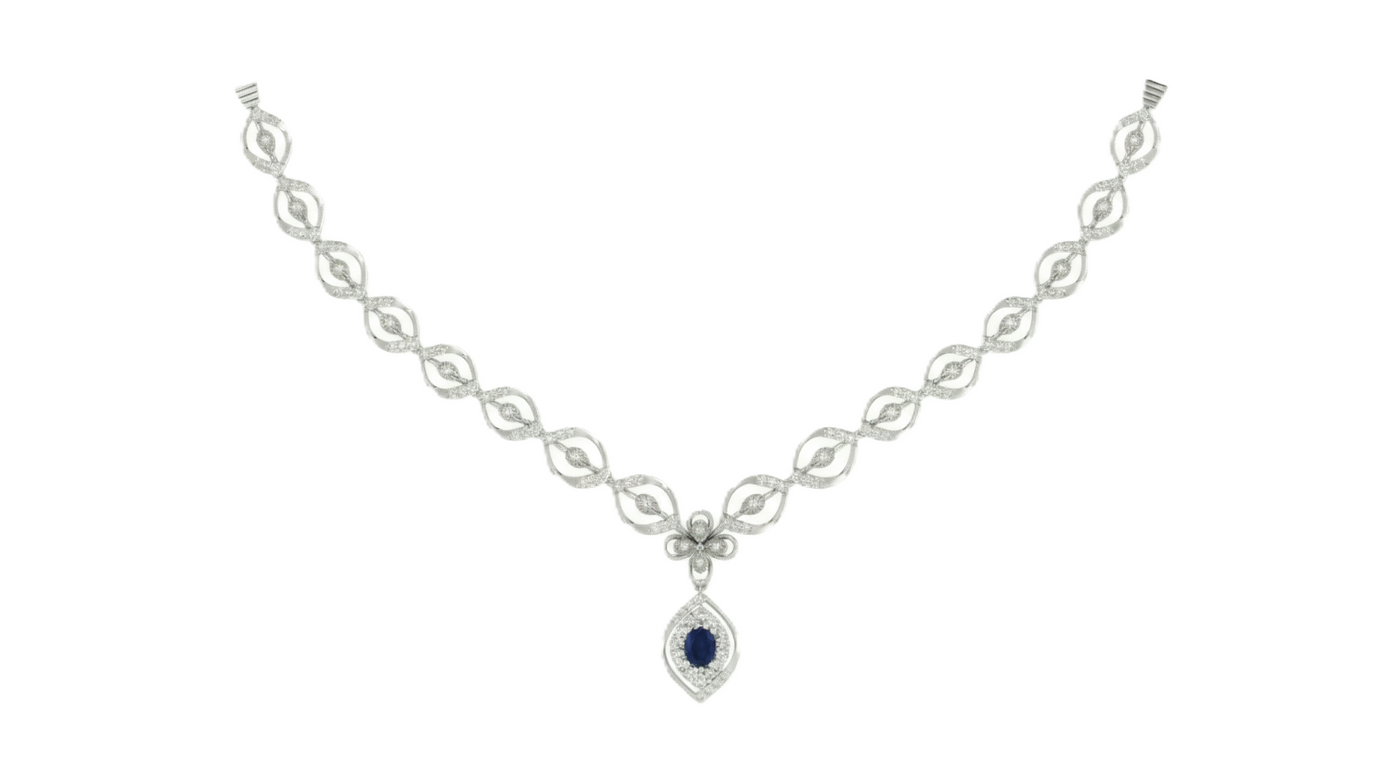 Gold & Diamond Gemstone Necklace Set KRC60090
