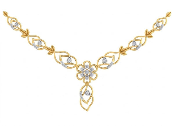 Gold & Diamond Dailywear Necklace Set KRC60047