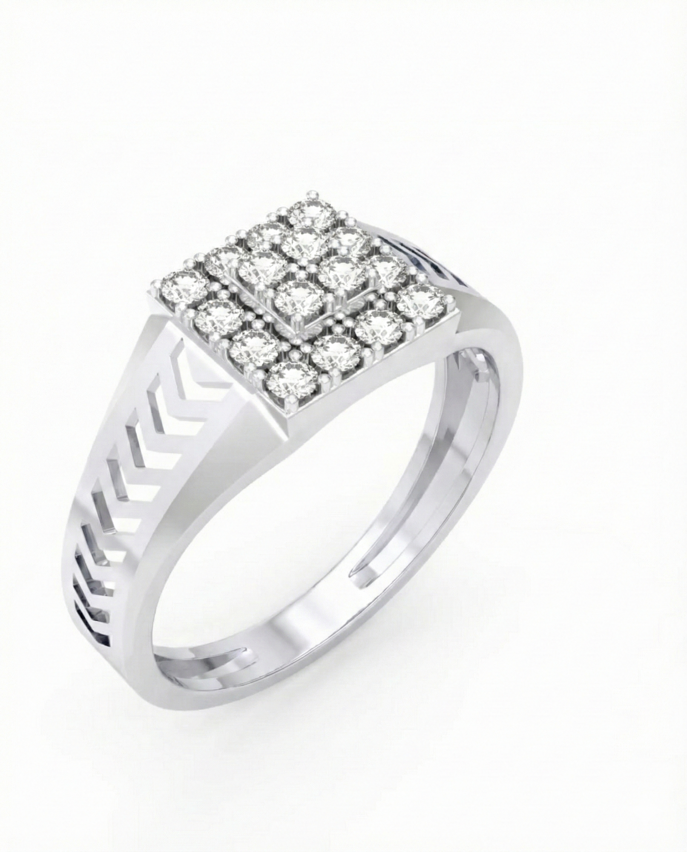 Gold & Diamond Square Ring For Men KRC20224