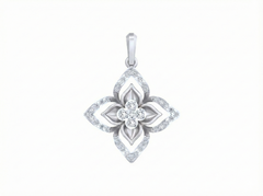 18K Gold & Diamond Floral Pendant Set KRK40199P