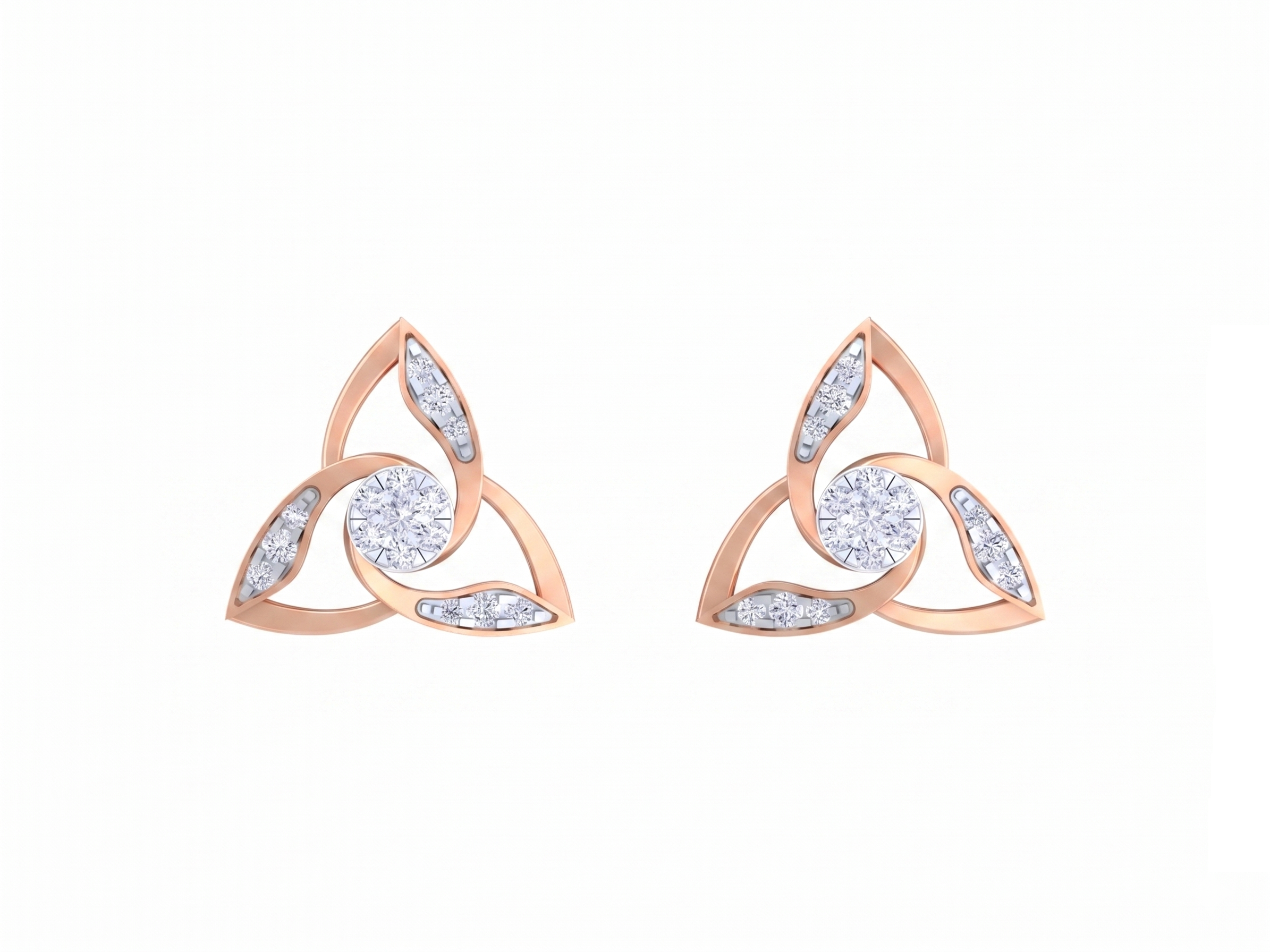 Rose Gold Diamond Earring | under 40k 