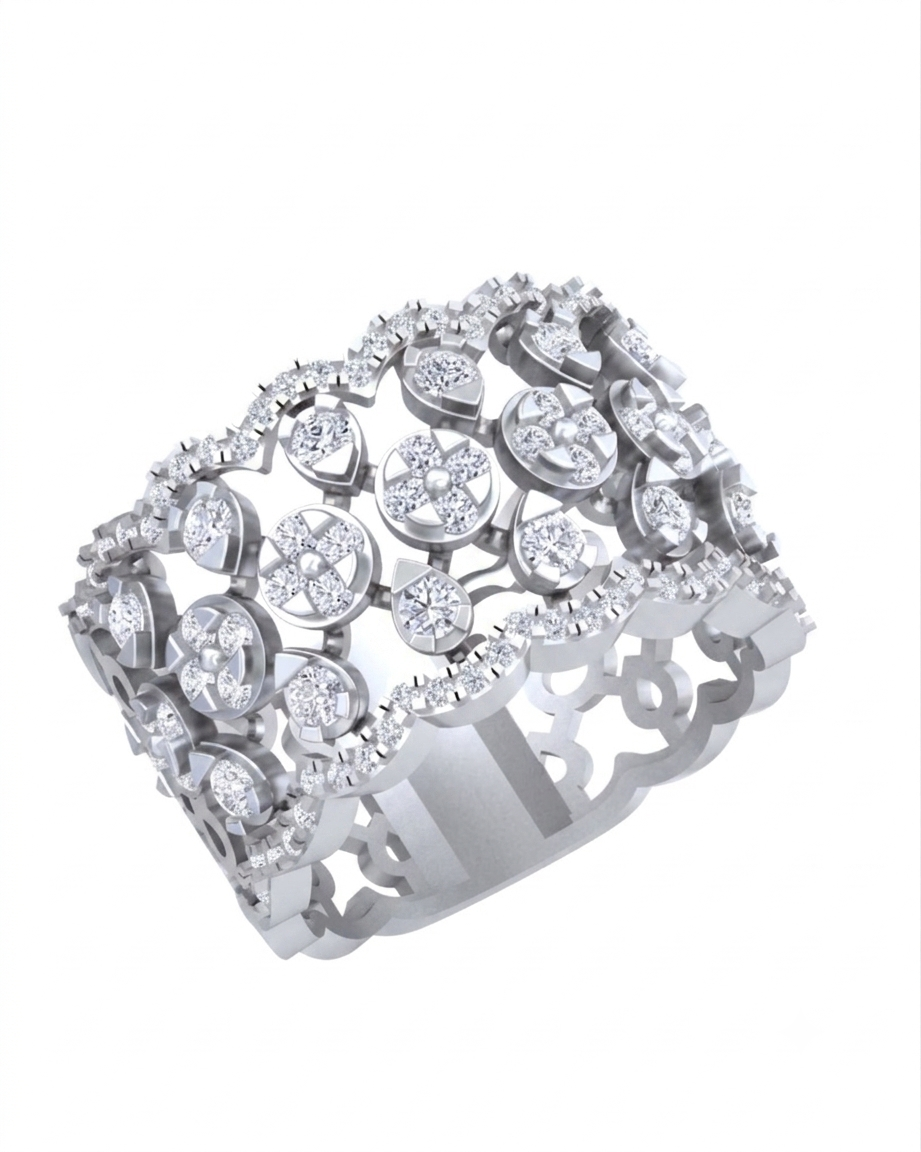 Gold & Diamond Cocktail Ring For Women KRC10758