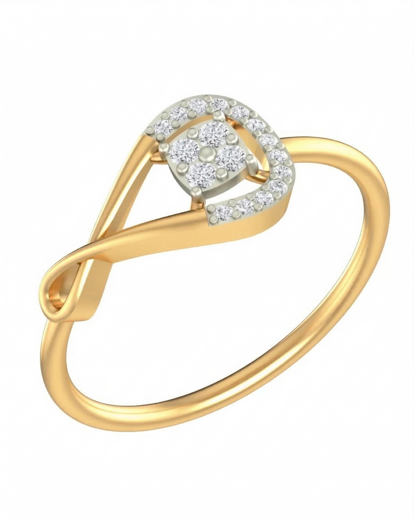 Gold & Diamond Band Ring For Women KRC10240