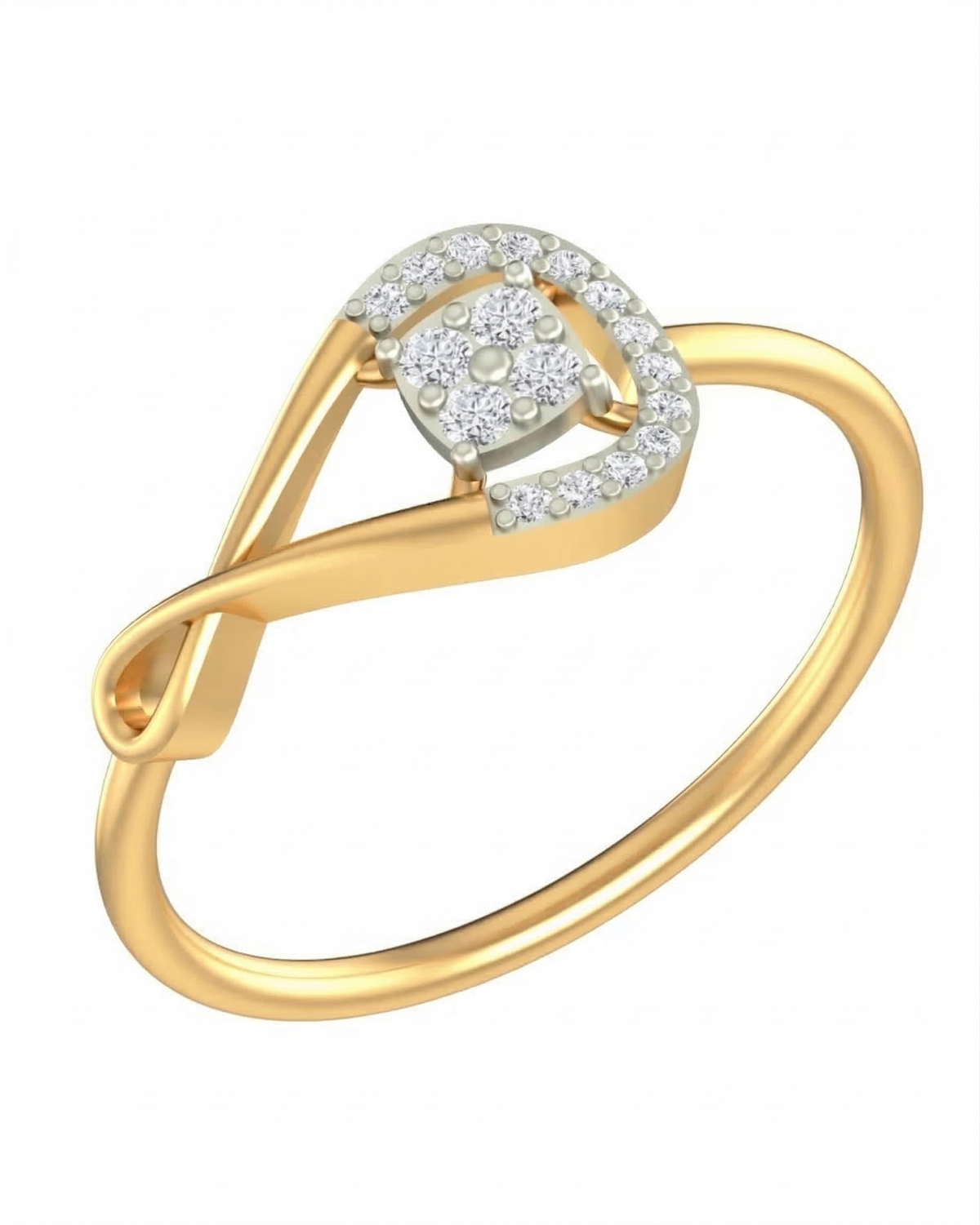 18K Gold & Diamond Dailywear Ring For Women KRB10093-A
