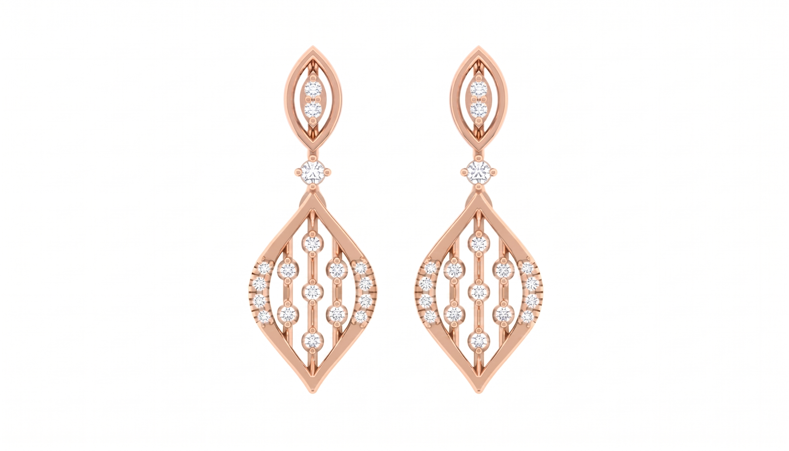 Rose Gold Diamond Earring | under 40k 