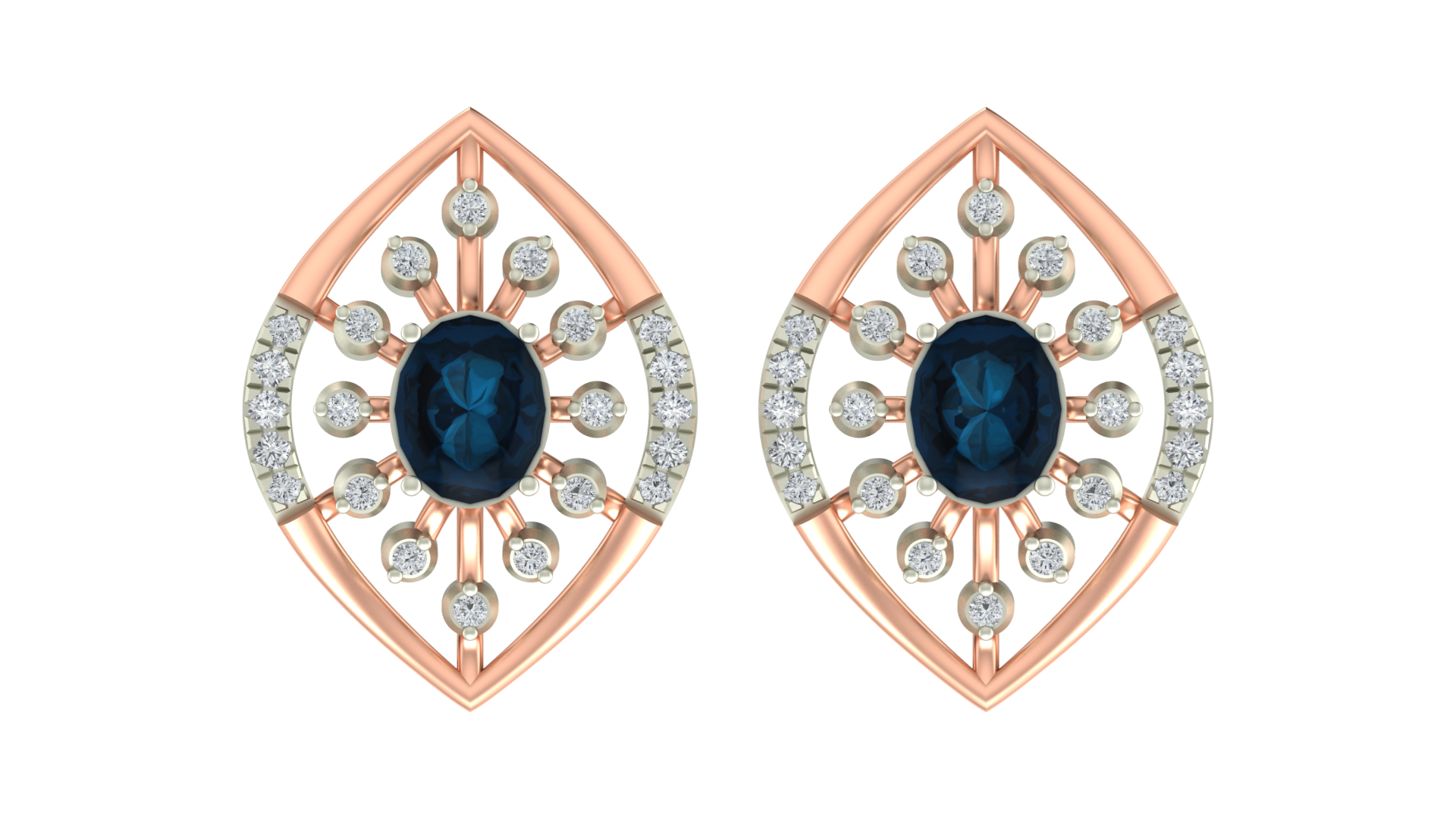Rose Gold Diamond Earring | under 40k 
