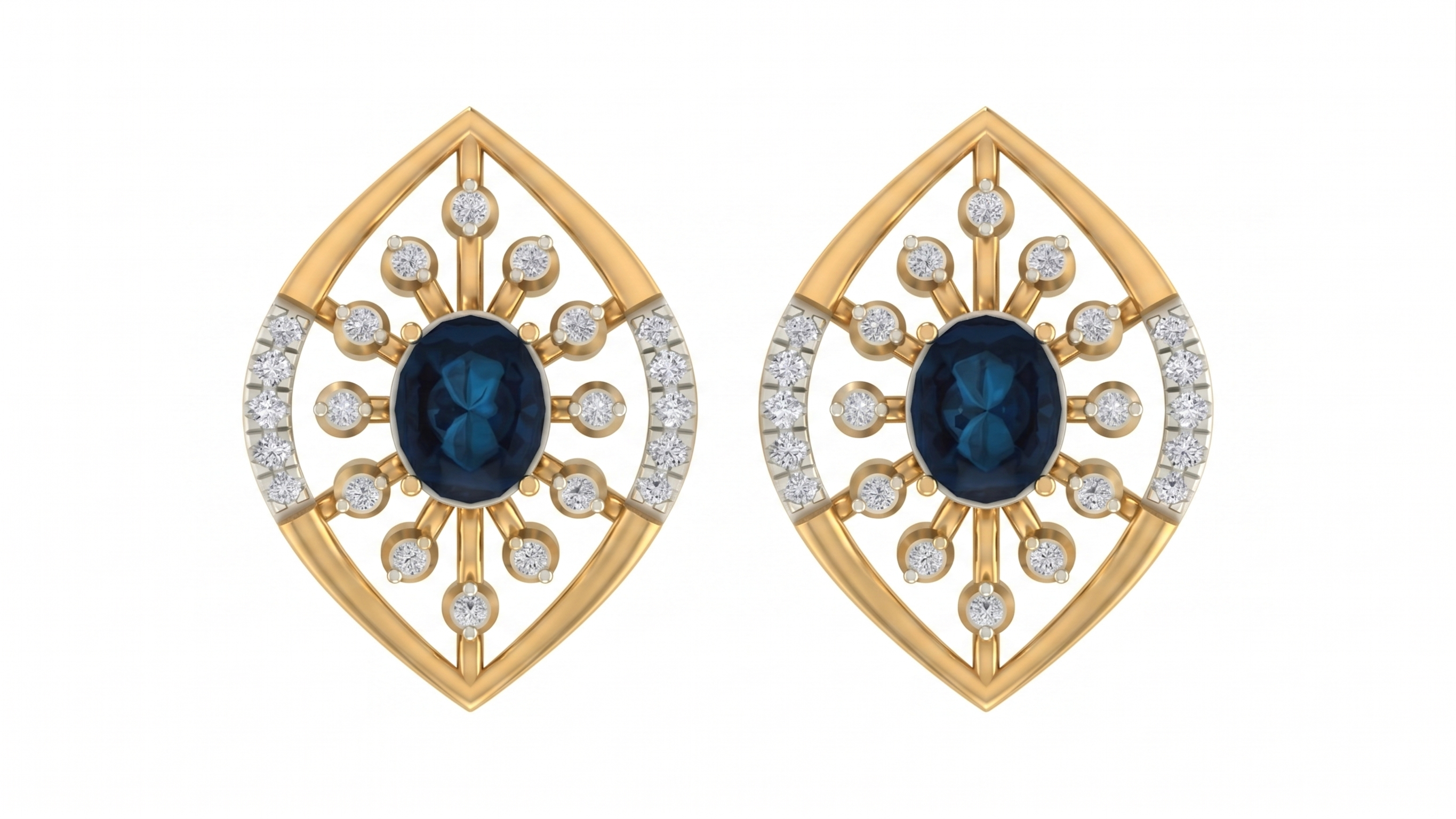Yellow Gold Diamond Earring | under 40k 