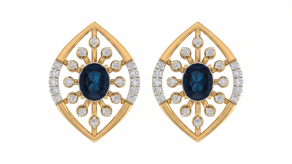 Yellow Gold Diamond Earring | under 40k 