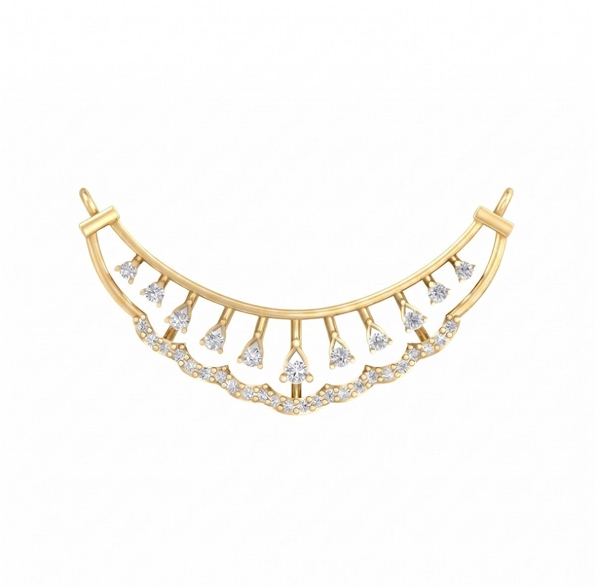 Yellow Gold & Diamond Bridal Mangalsutra on white background