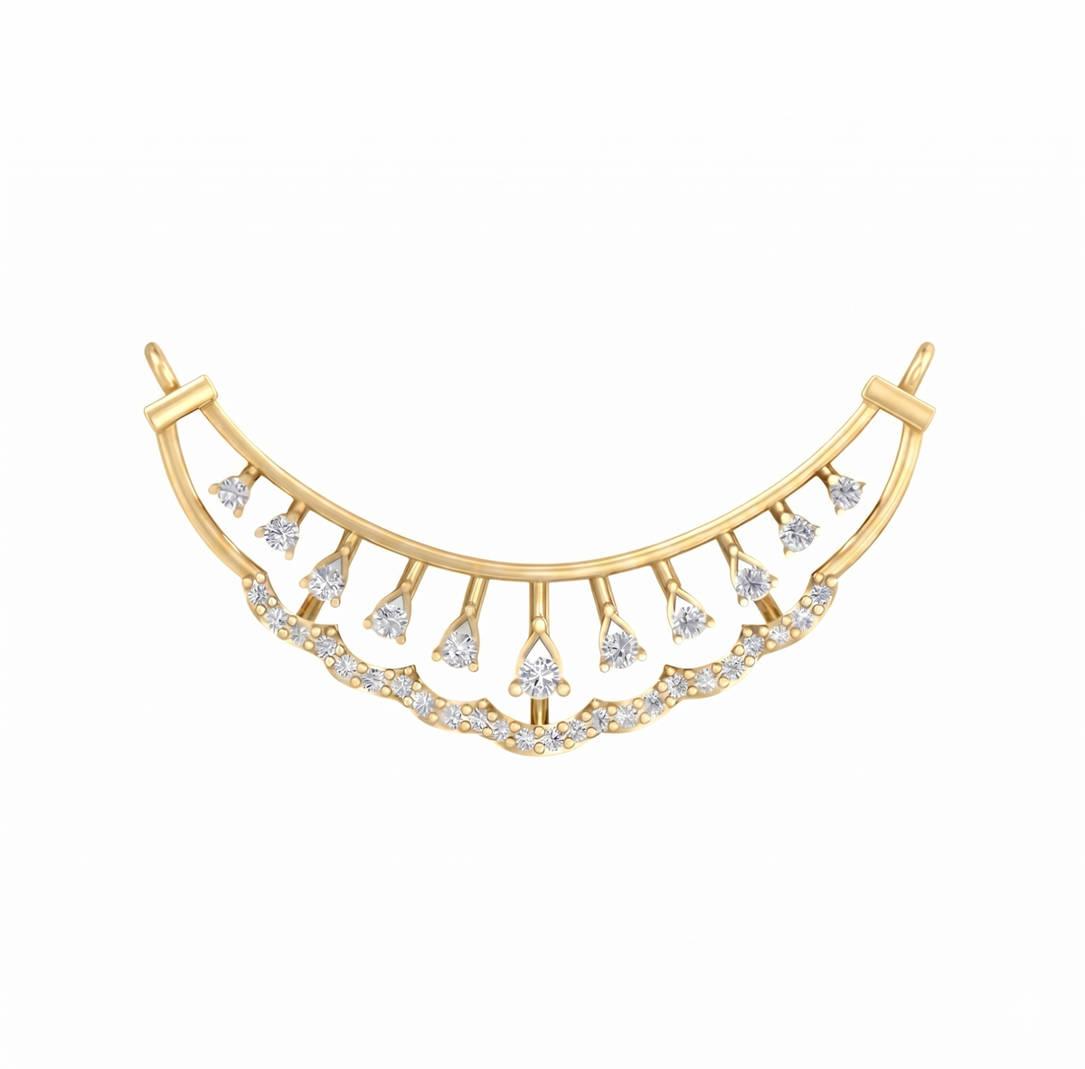 Gold & Diamond Wedding Mangalsutra For Women KRC50088