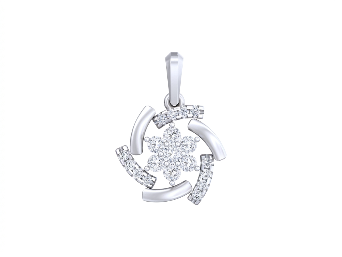 Gold & Diamond Floral Pendant Set KRC40718