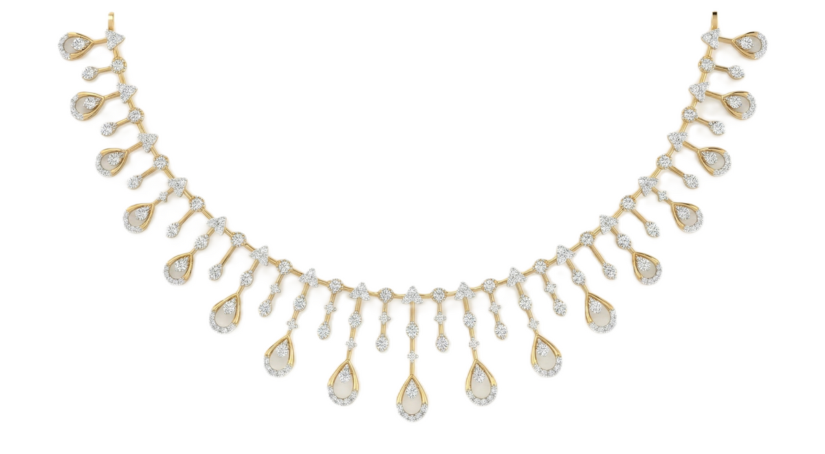 14K Gold & Diamond Choker Necklace Set KRB44088N-A