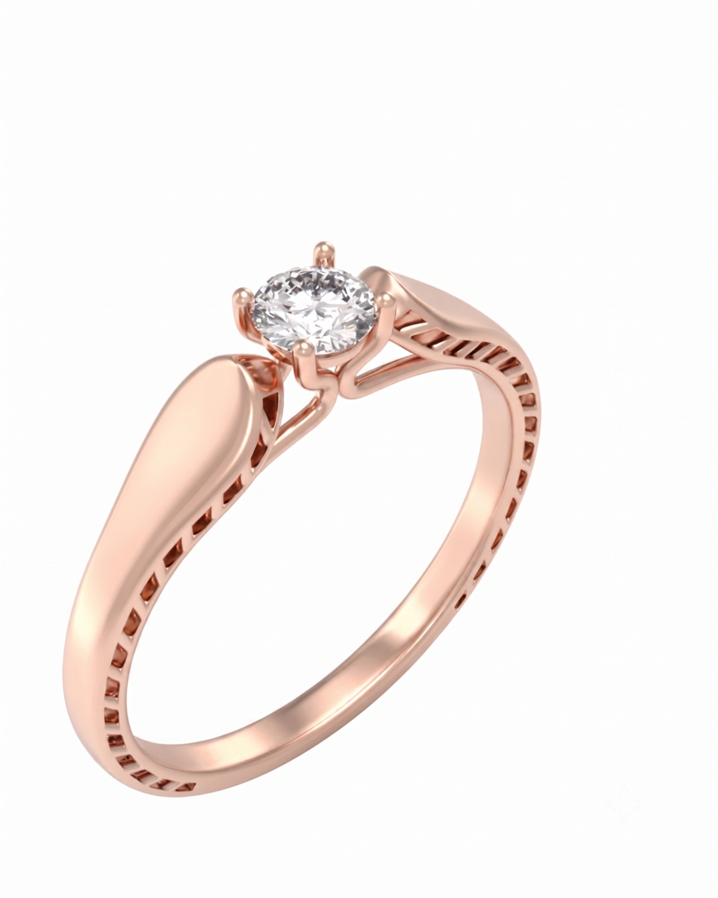 Gold & Diamond Solitaire Ring For Women KRC10832