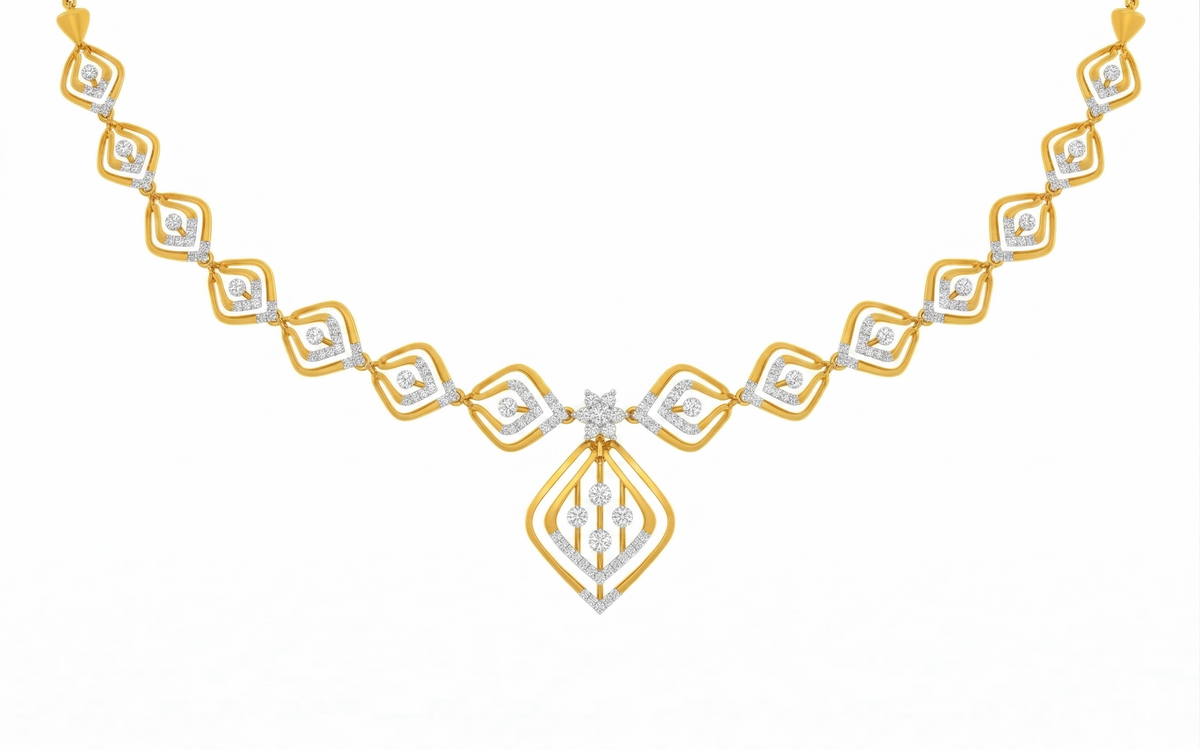 14K Gold & Diamond Dailywear Necklace Set KRB44115N