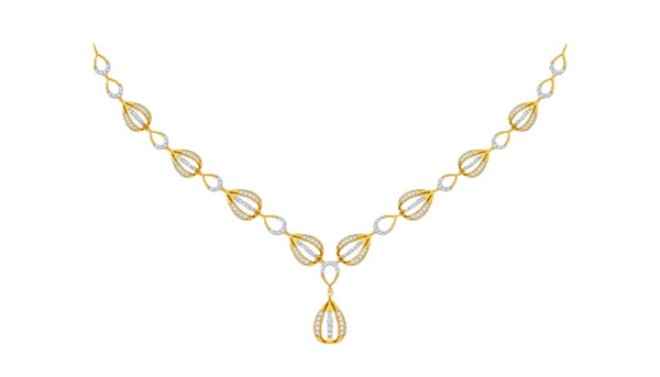 Gold & Diamond Teardrop Necklace Set KRC60110N