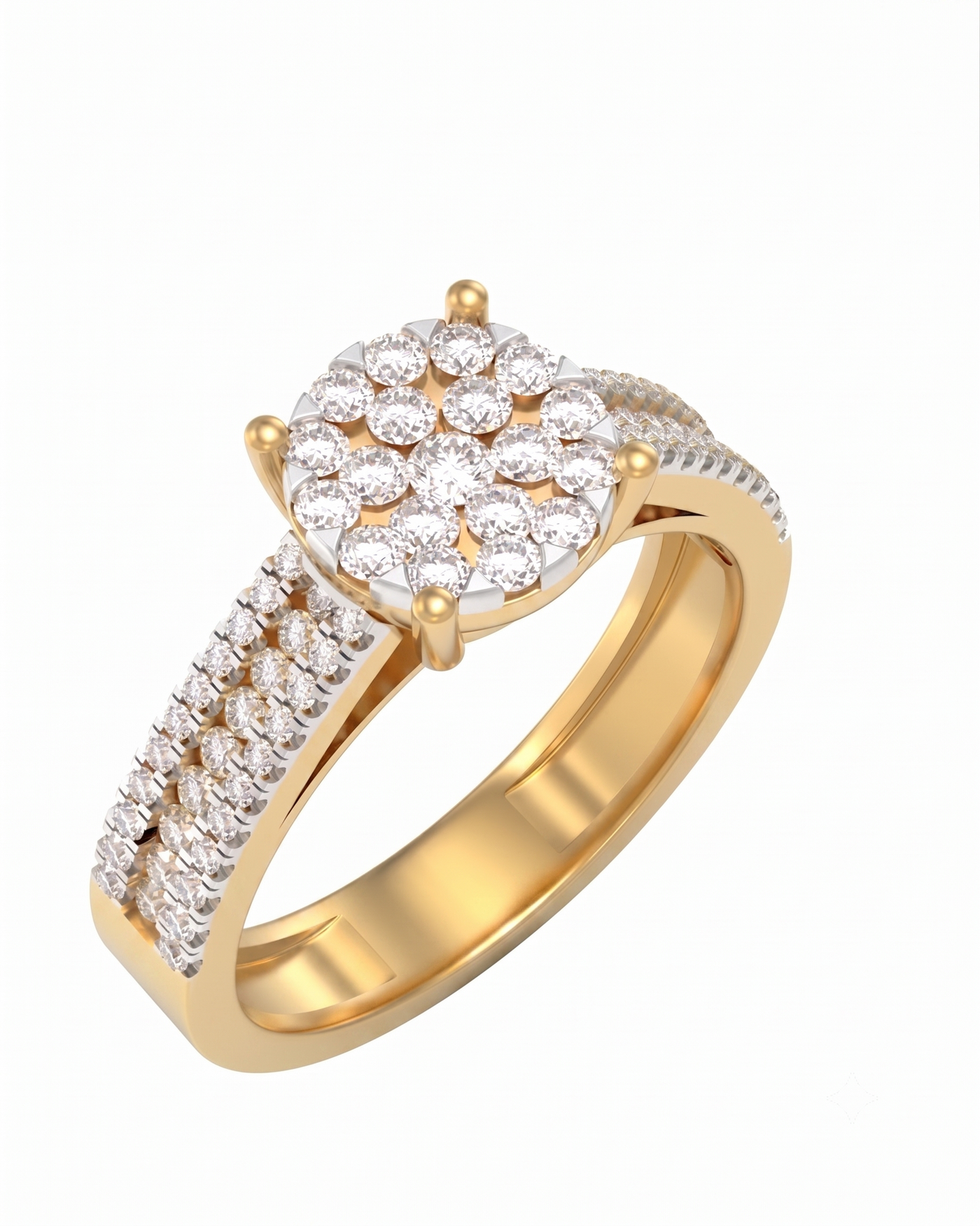 Gold & Diamond Engagement Ring For Women KRC10882