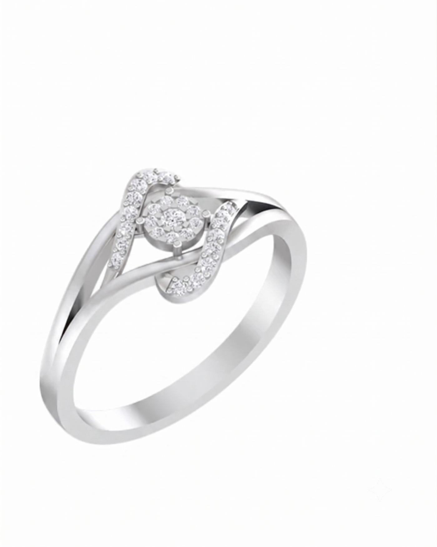 Gold & Diamond Cluster Ring For Women KRB10116