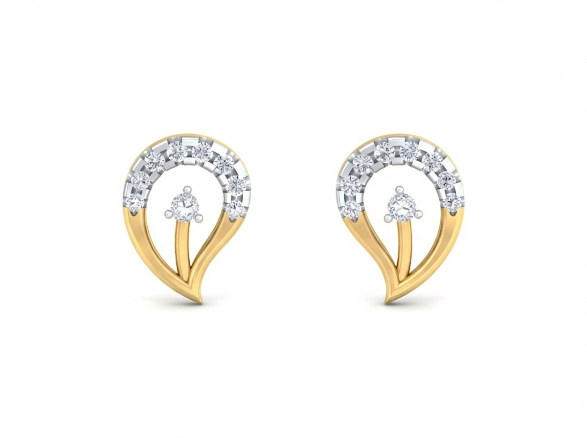 18K Gold & Diamond Women Stud Earring KRK30037