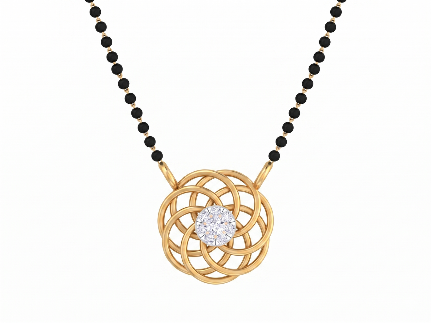 Gold & Diamond Modern Mangalsutra For Women KRB50023