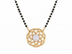 Gold & Diamond Beaded Mangalsutra For Women KRB50023