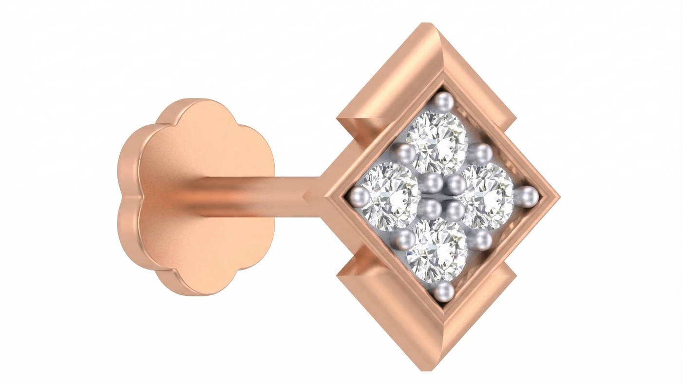 Gold & Diamond Stud Nose Pin KRC80194