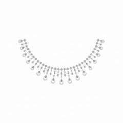 18K Gold & Diamond Choker Necklace Set KNCK-1139A