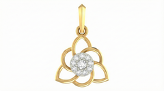 18K Gold & Diamond Floral Pendant Set KRA40166P