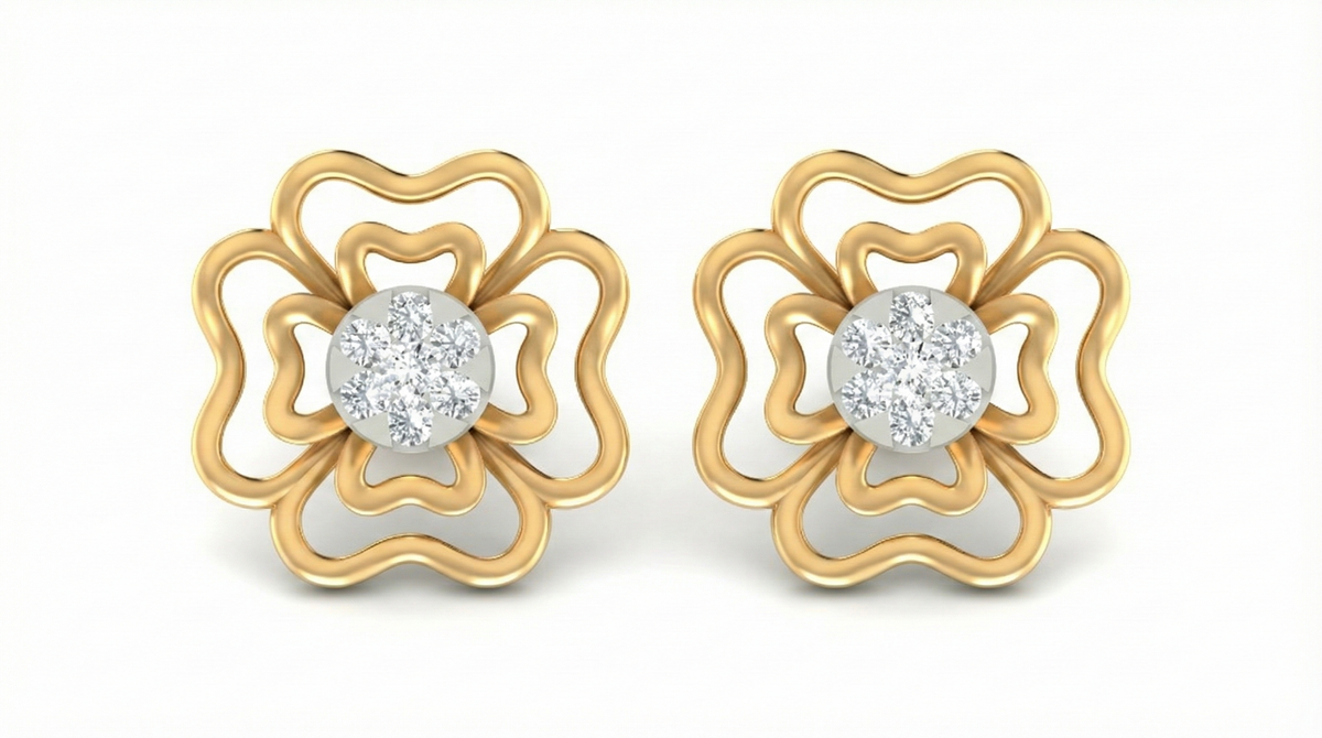 18K Gold & Diamond Women Stud Earring KRA40133E