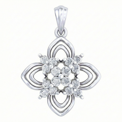 18K Gold & Diamond Floral Pendant Set KRB40071P