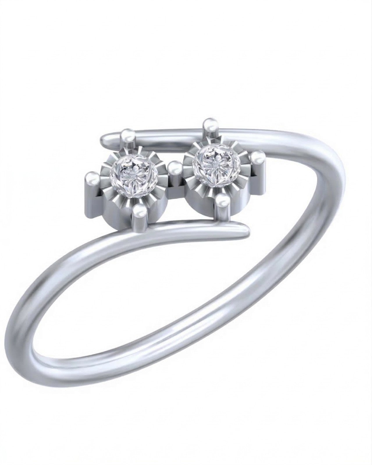 Gold & Diamond Dailywear Ring For Women KRC10739