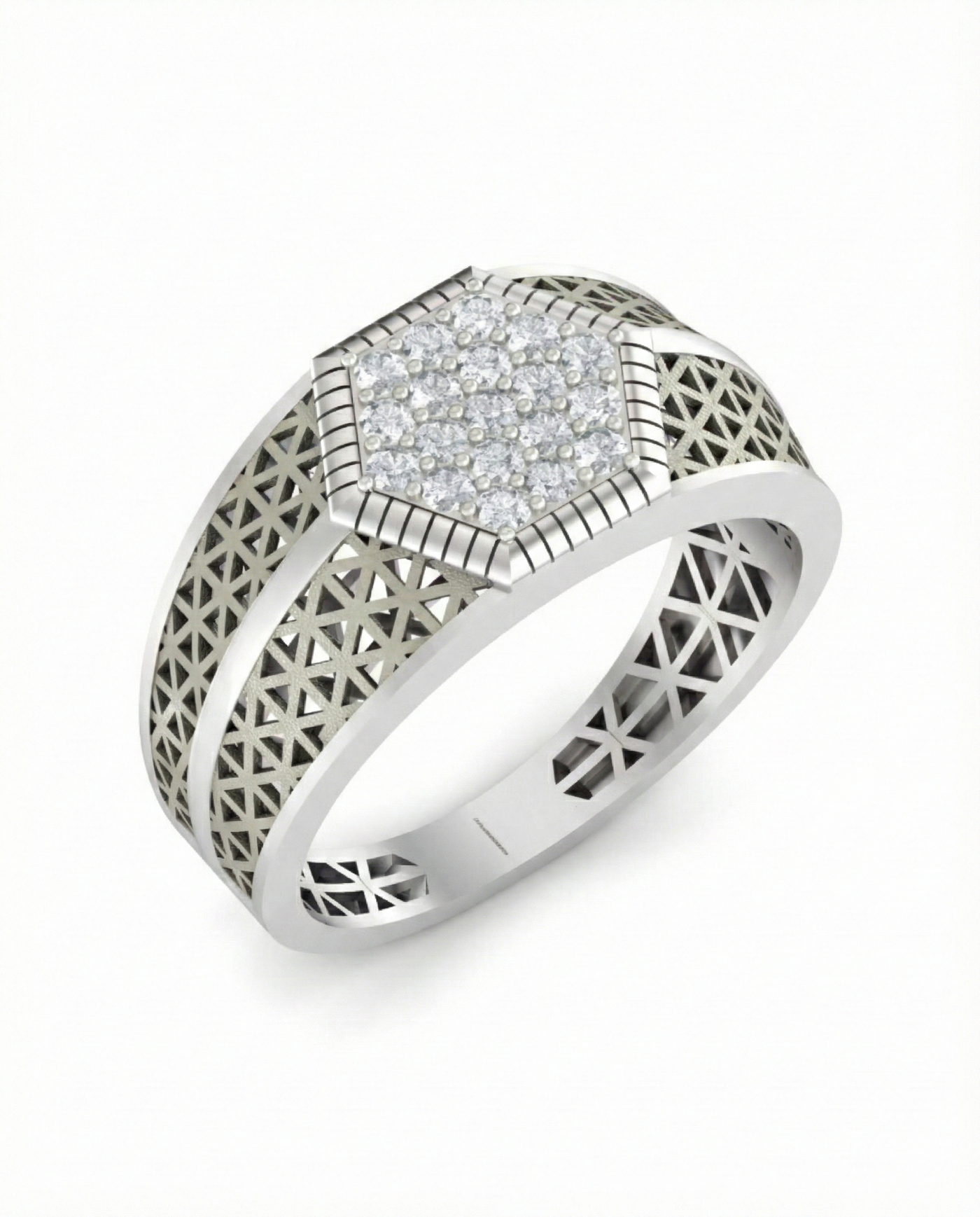 Gold & Diamond Band Ring For Men KRC20149
