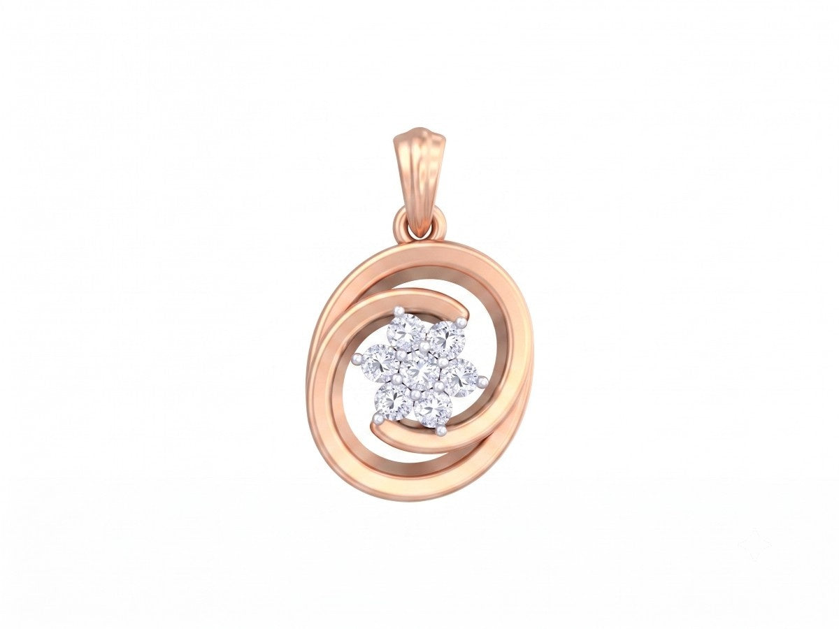 Sophisticated floral diamond pendant with radiant gold craftsmanship.