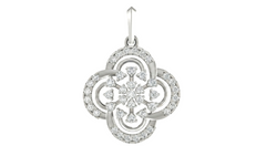 18K Gold & Diamond Floral Pendant Set KRA40170P