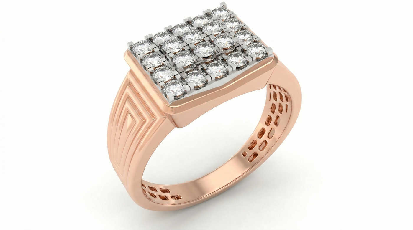 Gold & Diamond Engagement Ring For Men KRC20235