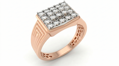18K Gold & Diamond Engagement Ring For Men KRC60138