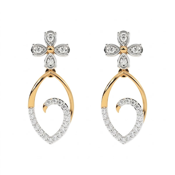 Gold & Diamond Women Dangler Earring KRC60073E