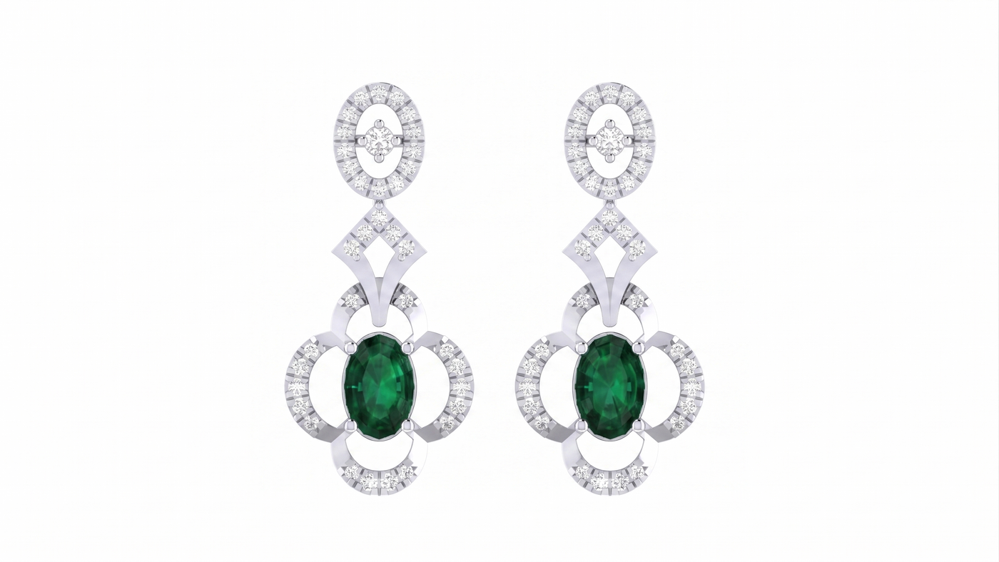 Gold & Diamond Women Gemstone Earring KRC60130E