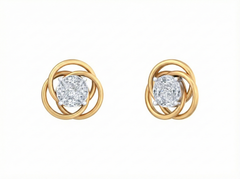 18K Gold & Diamond Solitaire Women Earring KFK30067