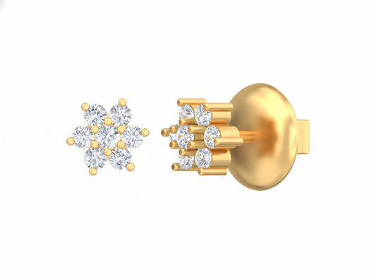 18K Gold & Diamond Women Stud Earring KSK035